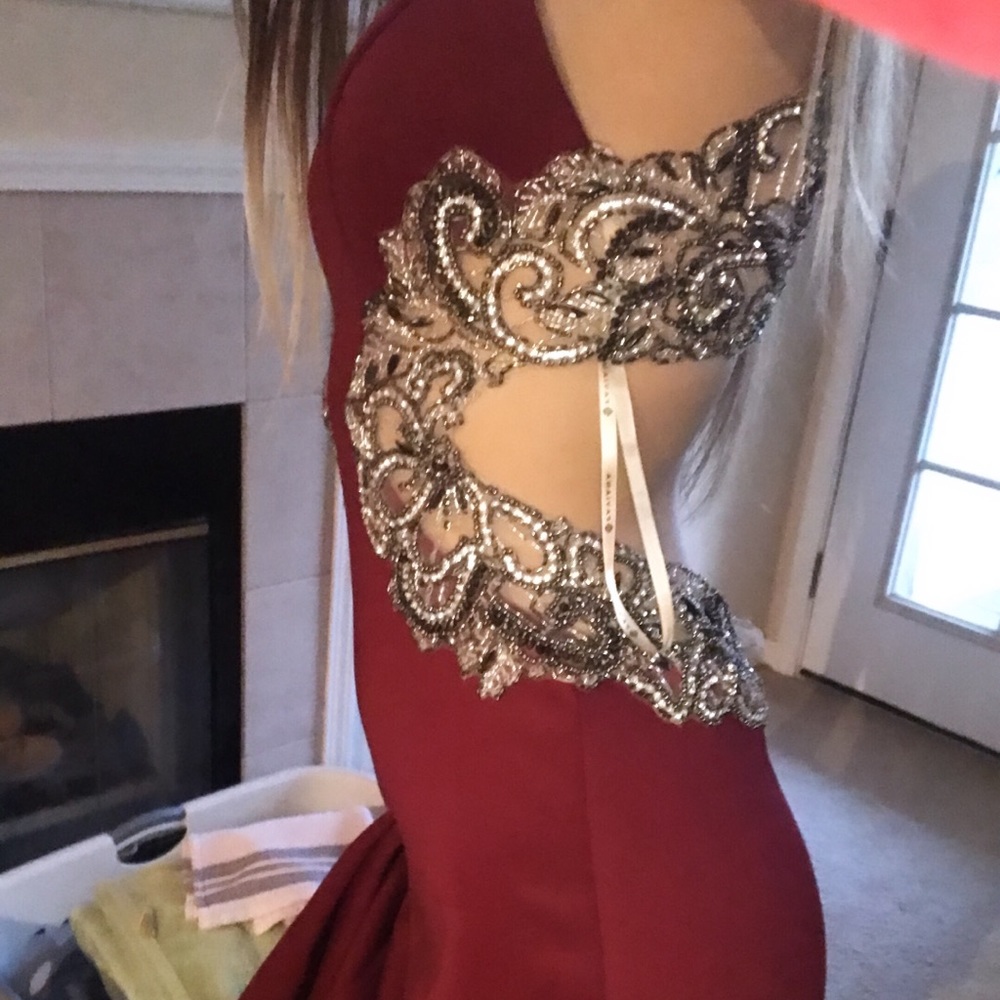 cranberry prom dress